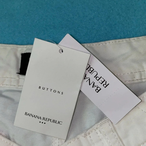 BANANA REPUBLIC Ryan Fit side ankle zippers white 4 pockets straight leg size 6 - Picture 6 of 13